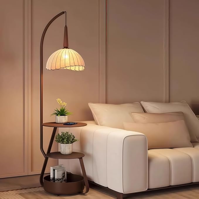 Lámpara de Piso Multifuncional con Luz Cálida y Fría