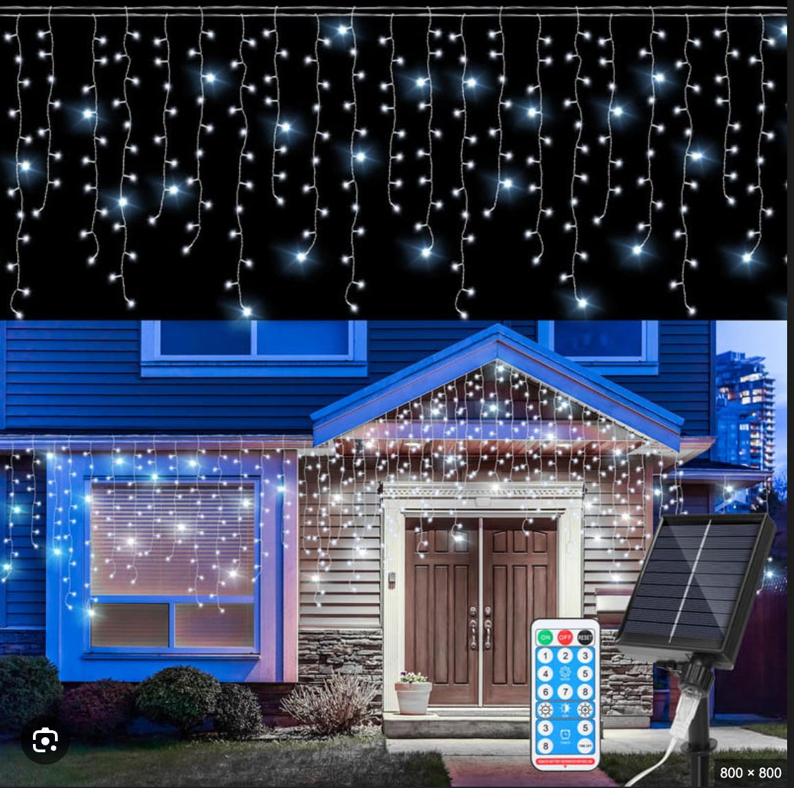 Cortina LED Solar con USB — Cascada de luz para tu fachada